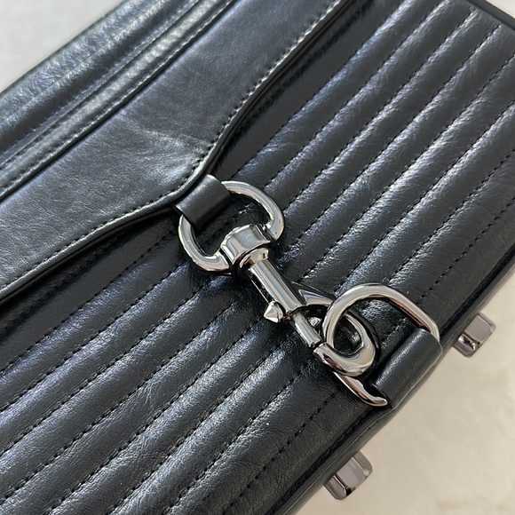 Rebecca Minkoff Quilted Mini MAC Crossbody Bag Black - Picture 5 of 13